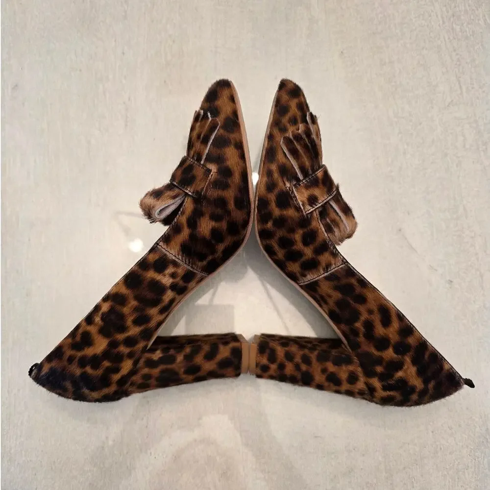 Boden Women's Chunky Loafer Heel Animal Print Leopard Shoe SZ 36 - Picture 4 of 8